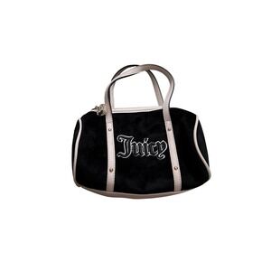 Juicy Couture Black Velour Mini Dome Baguette Baguette Pink Trim and Heart Charm